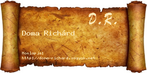 Doma Richárd névjegykártya